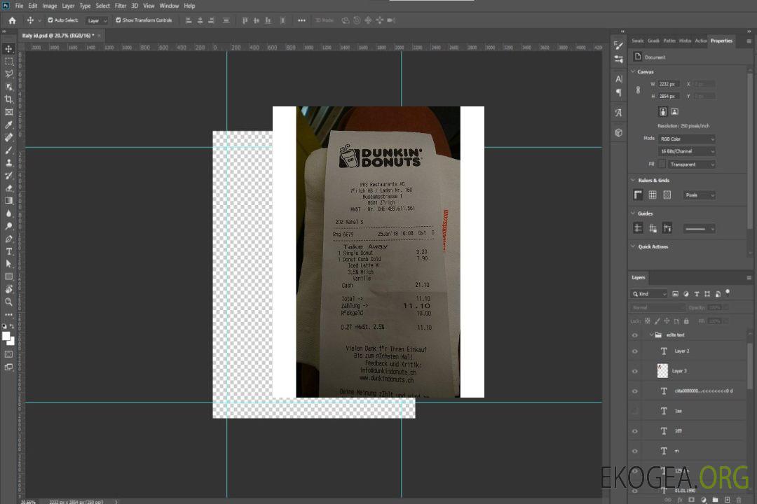 Reçu de beignets Dunkin template Reçu de beignets Dunkin template